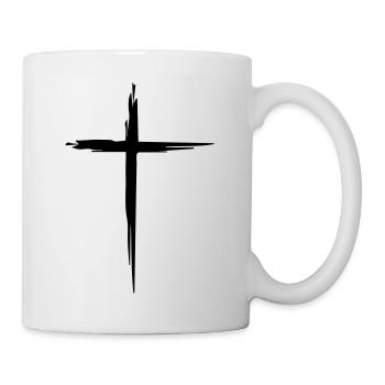 Feines Kreuz - Tasse - Weiß - Rechts