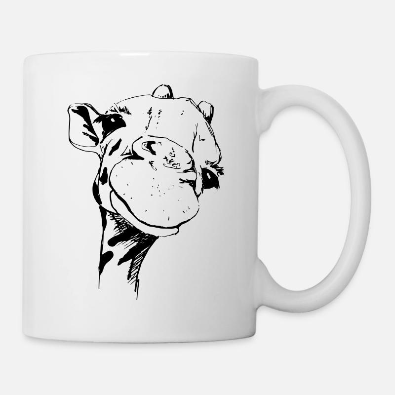 Girafe (II) - Funny Giraffe Face - Mug blanc - blanc