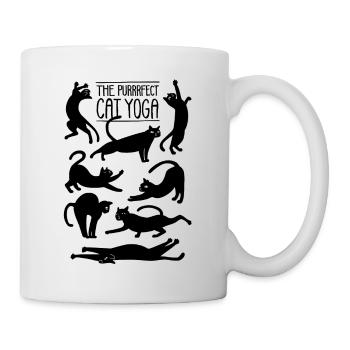 Das perfekte Katzen Yoga - Tasse - Weiß - Rechts