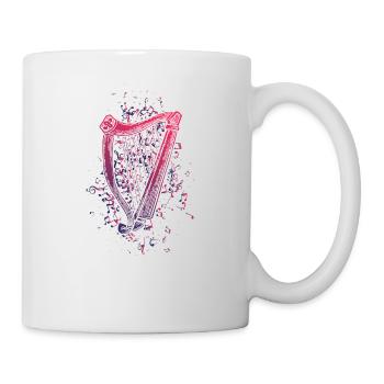 Harfe Musiknoten - Tasse - Weiß - Rechts