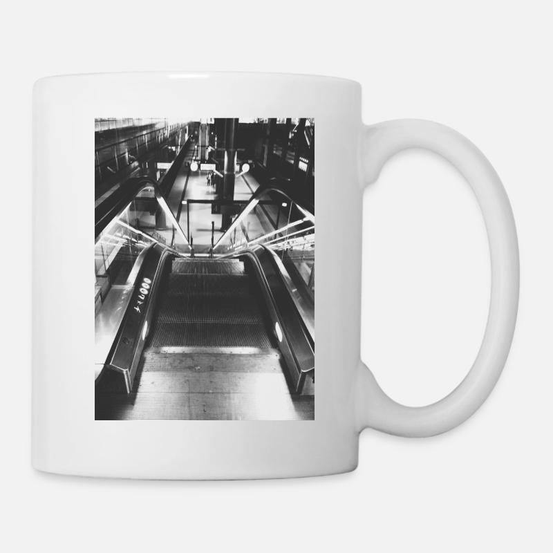 Escalator de Berlin BlackandWhite Label City - Mug blanc - blanc