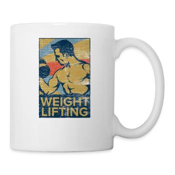 Kraftsport Hanteln Gewichte Fitness Training - Tasse - Weiß - Rechts