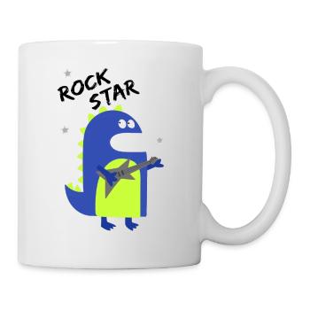 Dinosaure rock star - Mug blanc - blanc - Droite