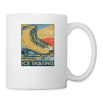 Retro Eiskunstlaufen Schlittschuhe - Tasse - Weiß - Rechts