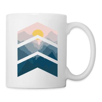 Hiking Man Mountains Climbing Sun Nature Graphic P - Mug - white - Right