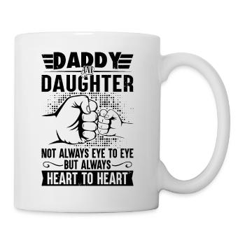 Daddy and daughter always heart to heart - Mug - white - Right