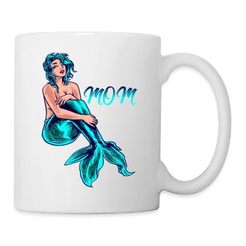 Meerjungfrau Mutter Mermaid Mom Mama Geschenk - Tasse - Weiß - Rechts