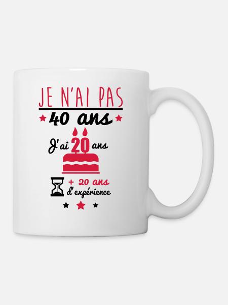 pas 40 ans anniversaire,40 ans,cadeau anniversaire - Mug blanc - blanc