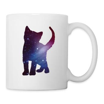 Chaton Chaton Silhouette Espace Cat Espace Cadeau - Mug blanc - blanc - Droite
