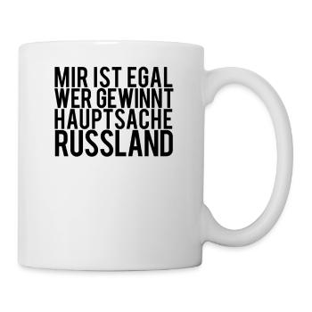 Russland Fußball Fan Shirt - Tasse - Weiß - Rechts