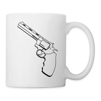 Revolver / Pistole - Tasse - Weiß - Rechts