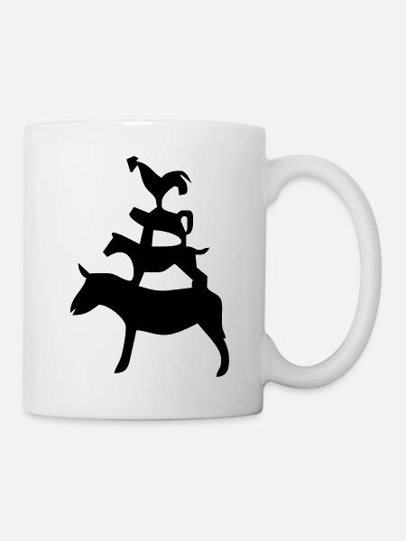 Bremer Stadtmusikanten / Bremen town musicians - Tasse - Weiß