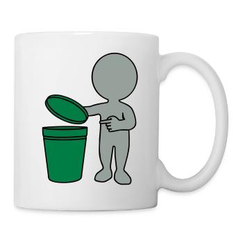 Mülleimer mann 3c - Tasse - Weiß - Rechts