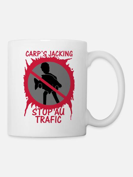 Stop traffic "CARP'S JACKING" - Mug - white