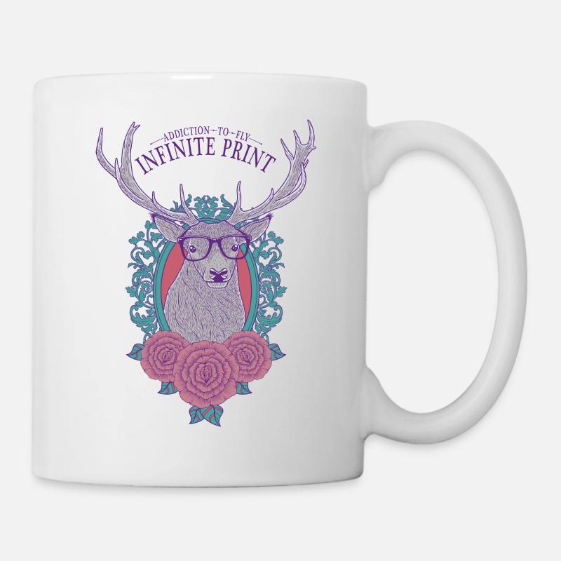 Cerf hipster - Mug blanc - blanc