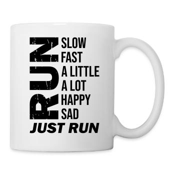 Happy Sad Just Run - Mug blanc - blanc - Droite