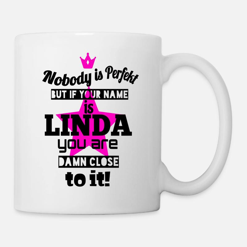 Prénom Linda idée de cadeau super cool phrases - Mug blanc - blanc