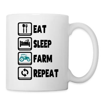 Eat Sleep Farm Repeat - Mug - white - Right