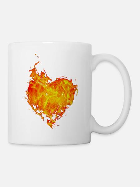 Flaming heart - Mug - white