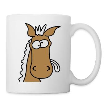 Funny Crazy Comic Horse - Mug - white - Right