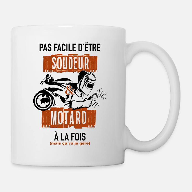 soudeur motard - Mug blanc - blanc