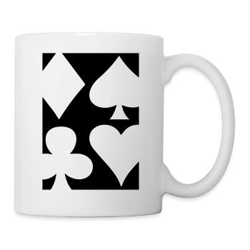 Poker Geschenk Casino Kartenspiel Herz Pik - Tasse - Weiß - Rechts