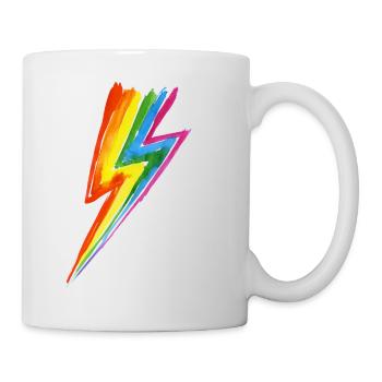 Regenbogen Power Blitz - Hit by rainbow lightning! - Tasse - Weiß - Rechts