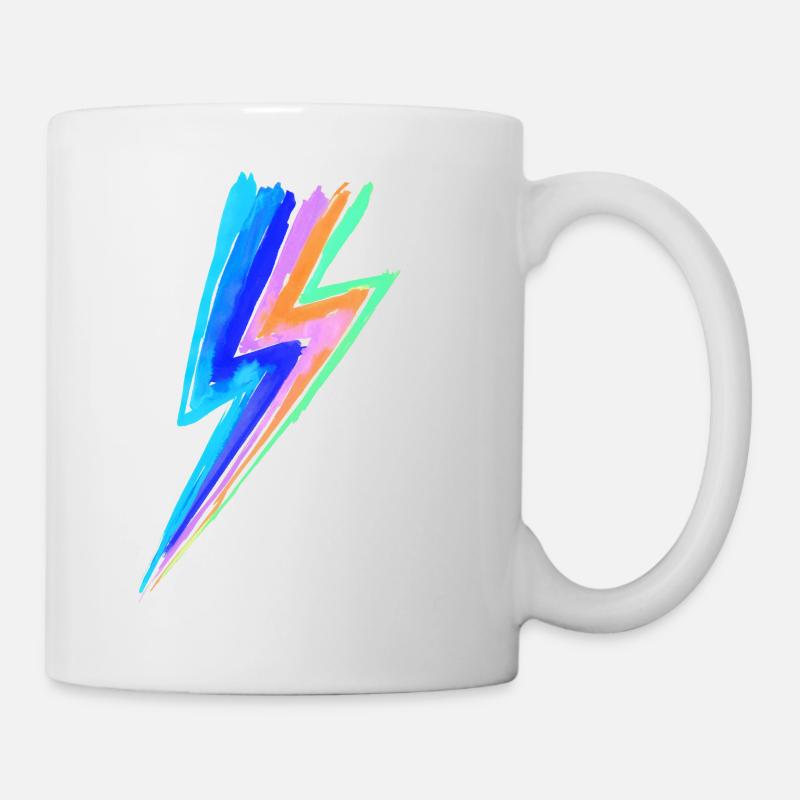 Regenbogen Power Blitz - Hit by stardust lightning - Tasse - Weiß