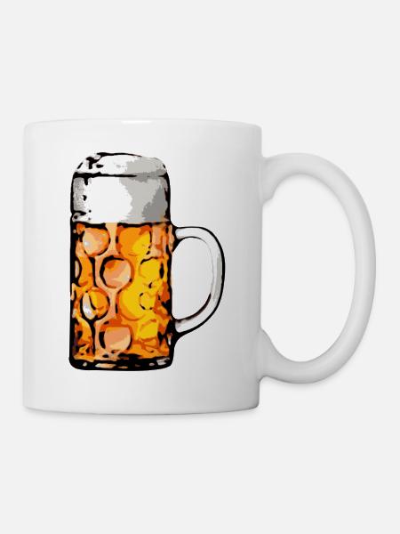 Bierkrug - Tasse - Weiß