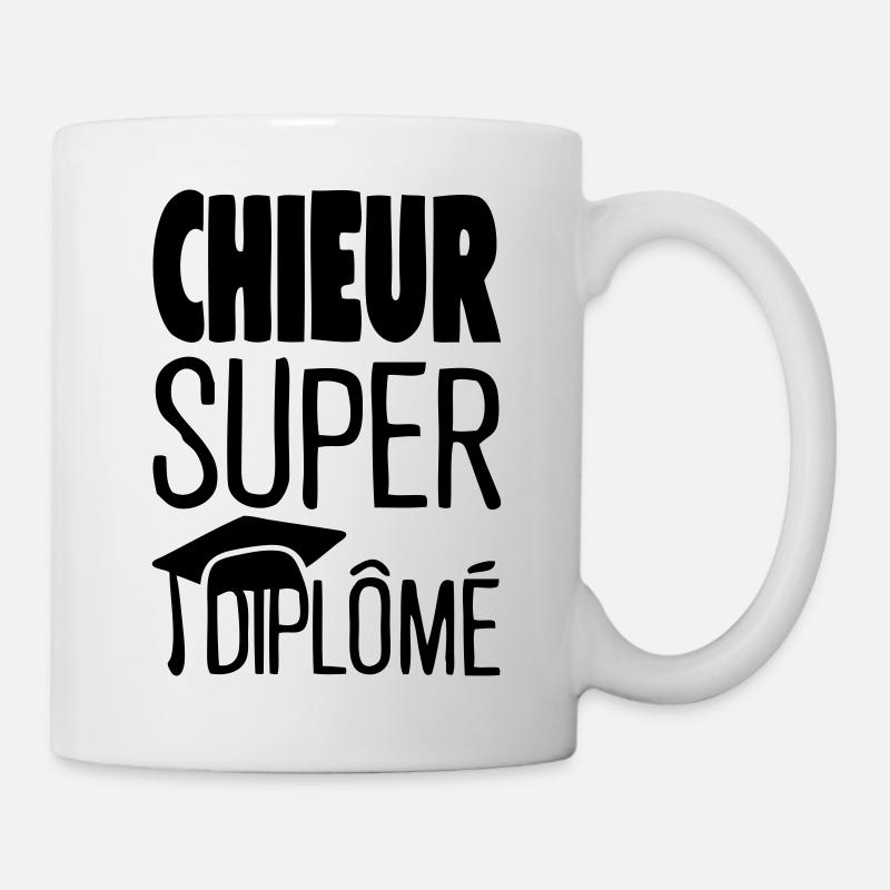 chieur super diplome citation humour chapeau - Mug blanc - blanc