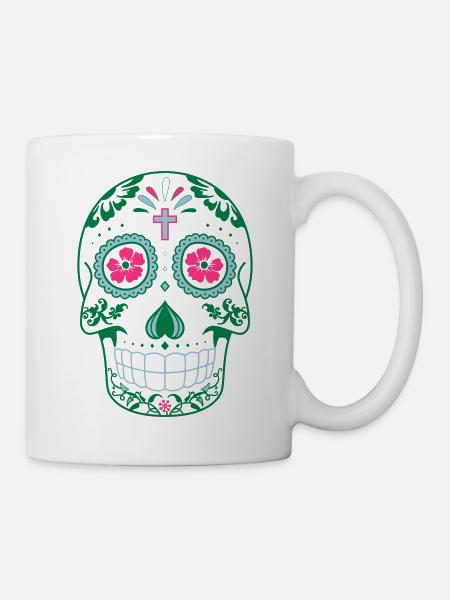 tete de mort mexicaine - Mug blanc - blanc