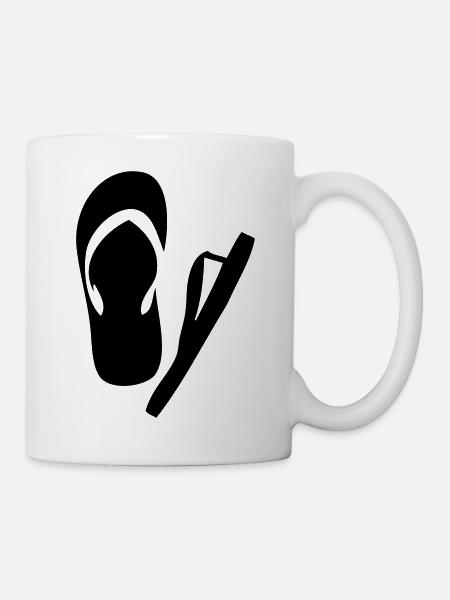 flip flop summer footwear - Mug - white