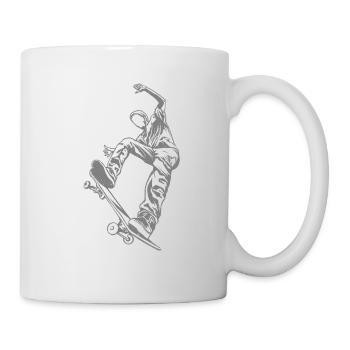 Skateboarder mit Skateboard - Tasse - Weiß - Rechts