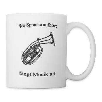 Bariton mit Text sw - Tasse - Weiß - Rechts