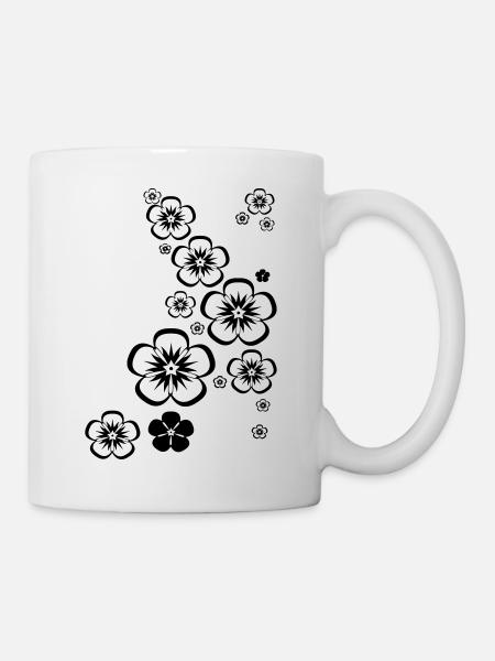 Blumen - Tasse - Weiß