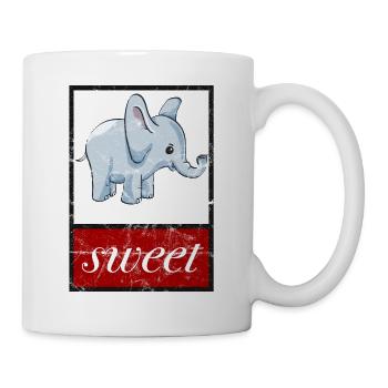 doux éléphant; doux dans l’aspect usagé - Mug blanc - blanc - Droite