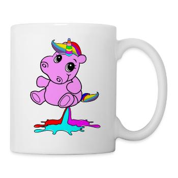 Unicorn cute pink pups fart shit gift colorful - Mug - white - Right