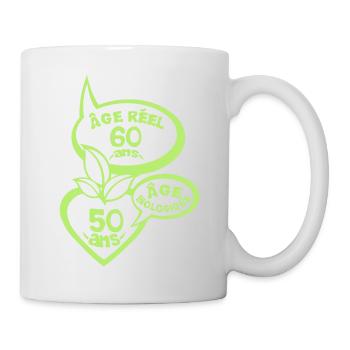 60 ans age reel biologique anniversaire - Mug blanc - blanc - Droite
