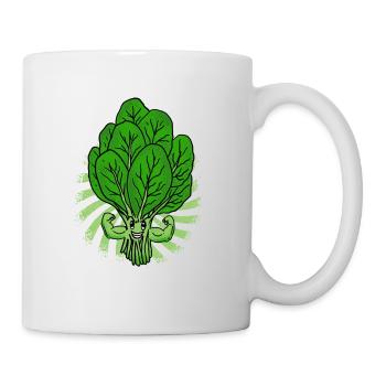 Spinat Vegan vegetarisch Vegetarier Geschenk - Tasse - Weiß - Rechts