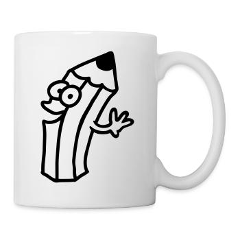 fröhlicher Stift - line - Tasse - Weiß - Rechts
