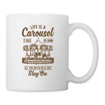 Carousel Life goes up and down - Mug - white - Right