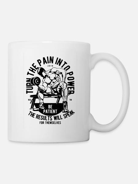 Fitness Sport de musculation Sport Entraînement Gym Haltère - Mug blanc - blanc