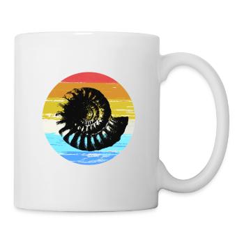 Ammonit Fossil Farbkreis coole Geschenkidee - Tasse - Weiß - Rechts