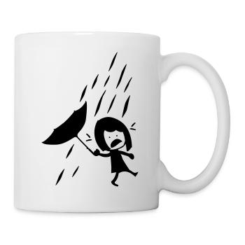 Girl on a rainy day - Mug - white - Right