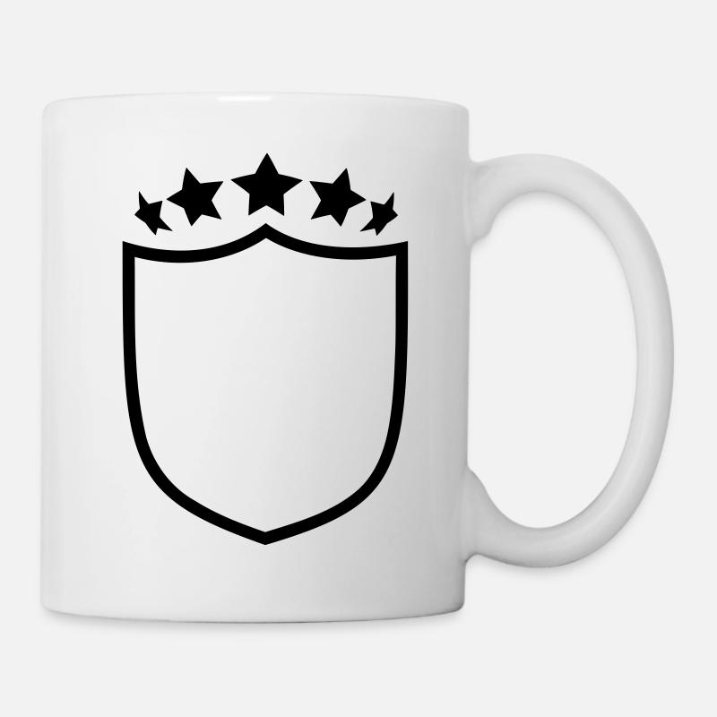 Wappen Sterne leer Vorlage Schild Abzeichen Logo - Tasse - Weiß