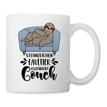Zodiac sign sloth ascendant couch funny - Mug - white - Right