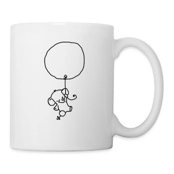Éléphant flotte sur ballon - Mug blanc - blanc - Droite