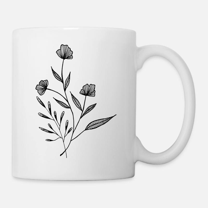Flowers and branches - Tasse - Weiß