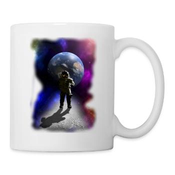 Astronaut auf dem Mond psychodelisch goa Geschenk - Tasse - Weiß - Rechts