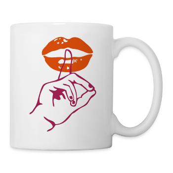 Chut Noise shut up you finger mouth levre - Tasse - Weiß - Rechts